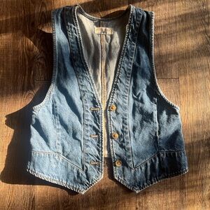 We The Free Light Blue Denim Vest